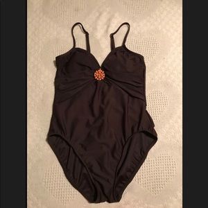 Brown “Magic Suit” One Piece Bathing Suit Size 14